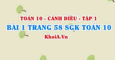 Bài 1 trang 58 SGK Toán 10 tập 1 Cánh Diều